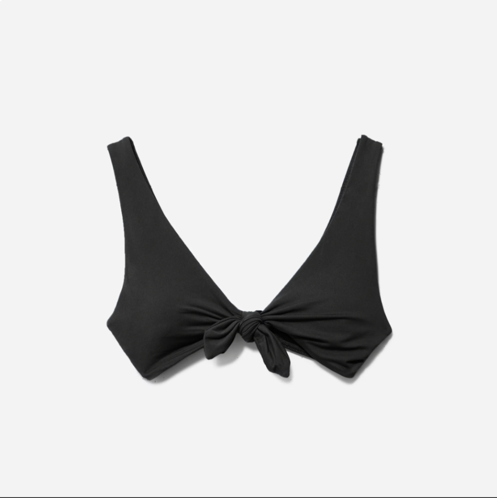 Everlane Black Tie-Front Bikini Top Small